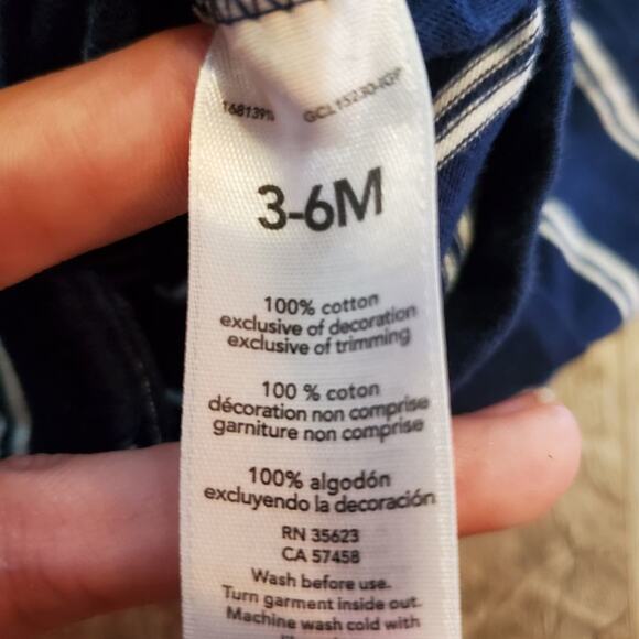 Child of mine by Carters 3 to 6 month striped onesie - Picture 4 of 6